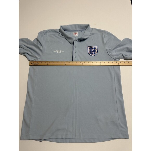 Umbro Team England Polo Shirt Mens Size XL Light Blue Football Soccer World Cup - Picture 10 of 13